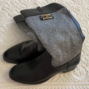 Tall Boots, black & white stripped.Tommy Hilfiger, Size 10.
